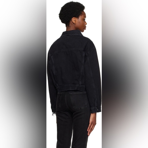 Agolde Shrunken Charli Denim Jean Jack in Distressed Black - Picture 6 of 10